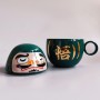 Керамічна чашка в японському стилі "Дарума" Зелена